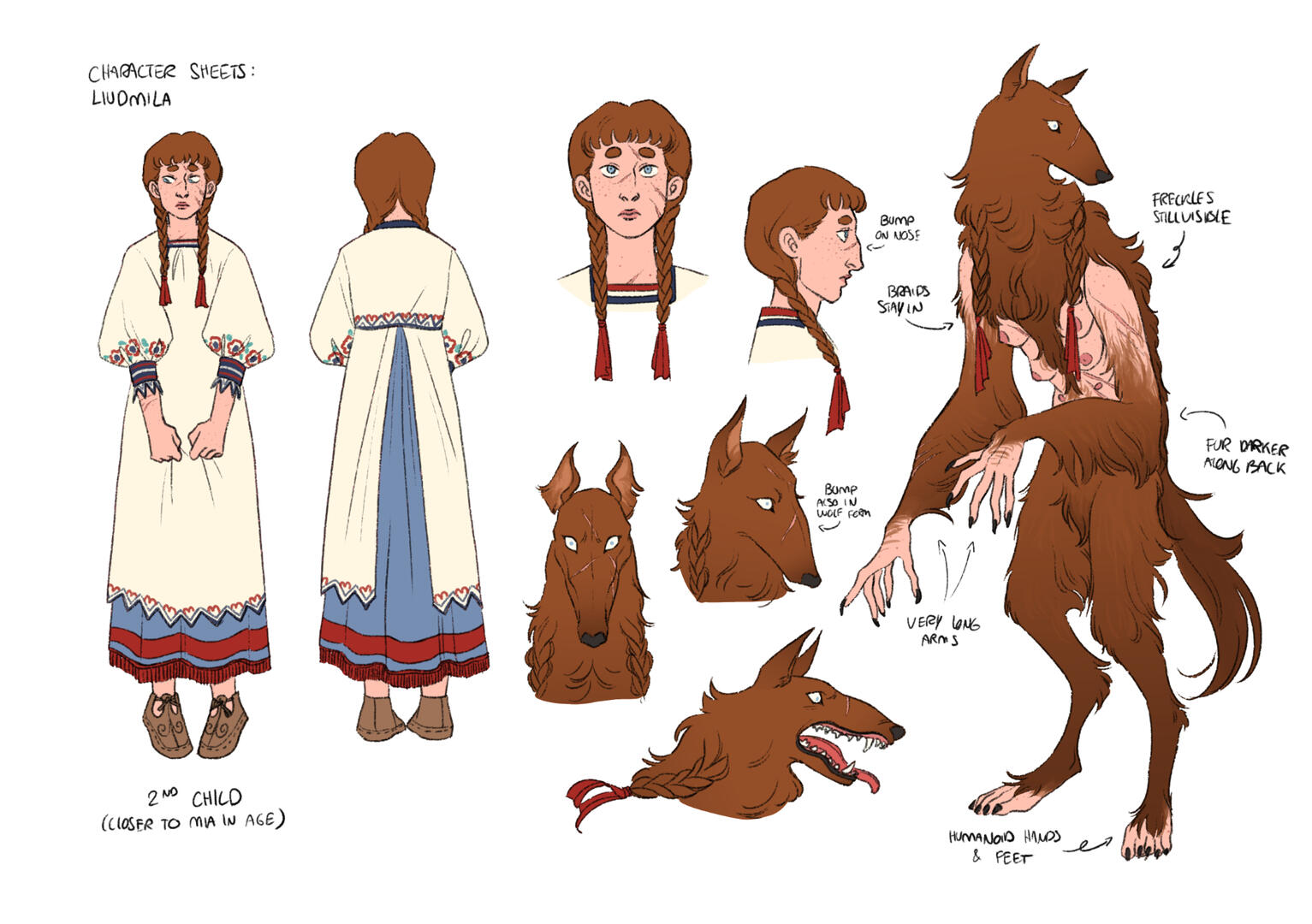 Character sheet: werewolf girl (2021)